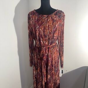 Sandra Darren XL Belted Maxi Dress Abstract Multicolor New With Tags